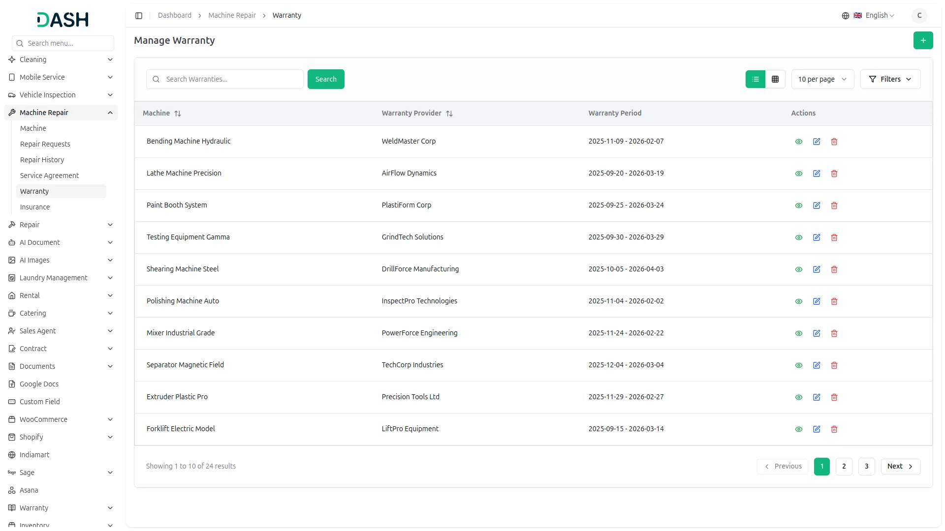 machine repair management