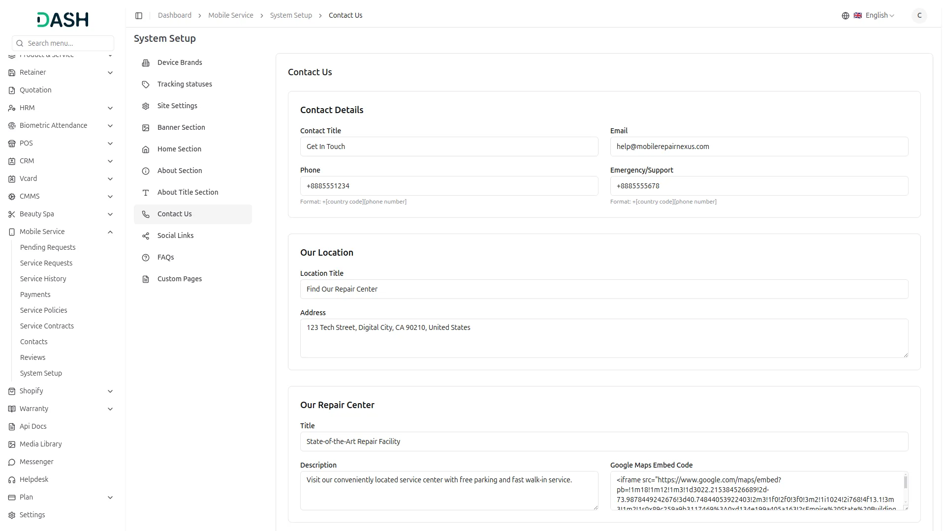 mobile service management