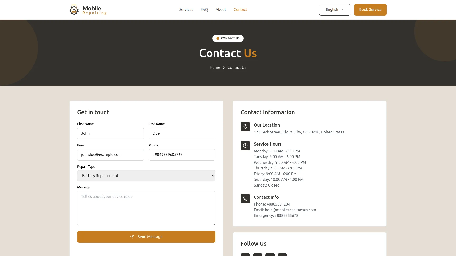 mobile service management