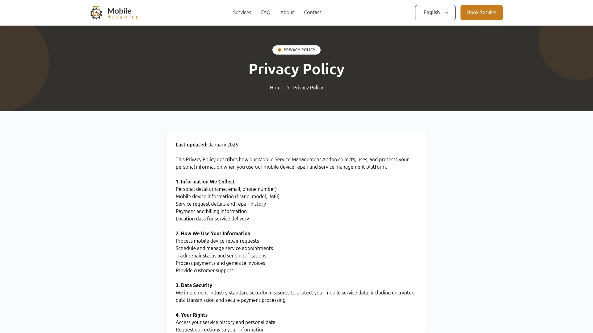 mobile service management