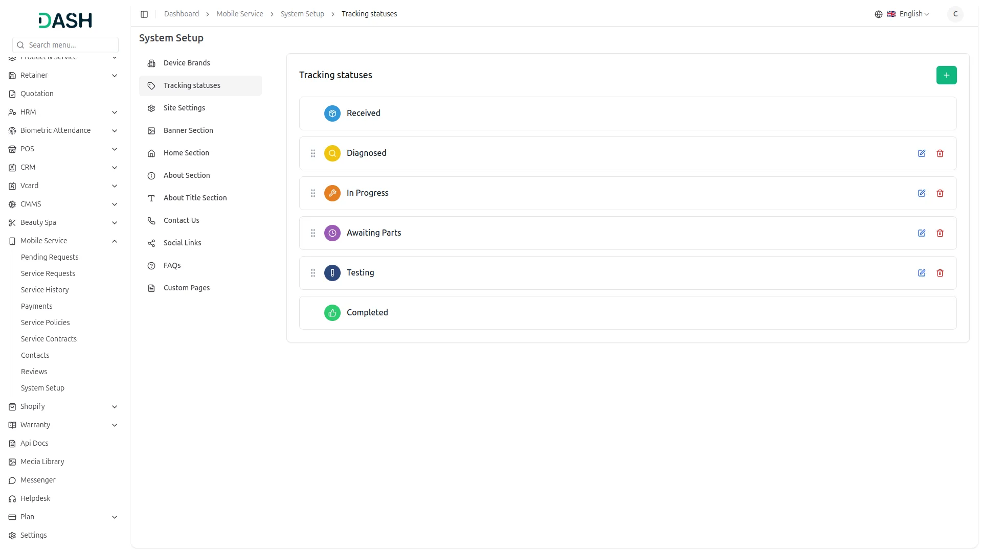 mobile service management