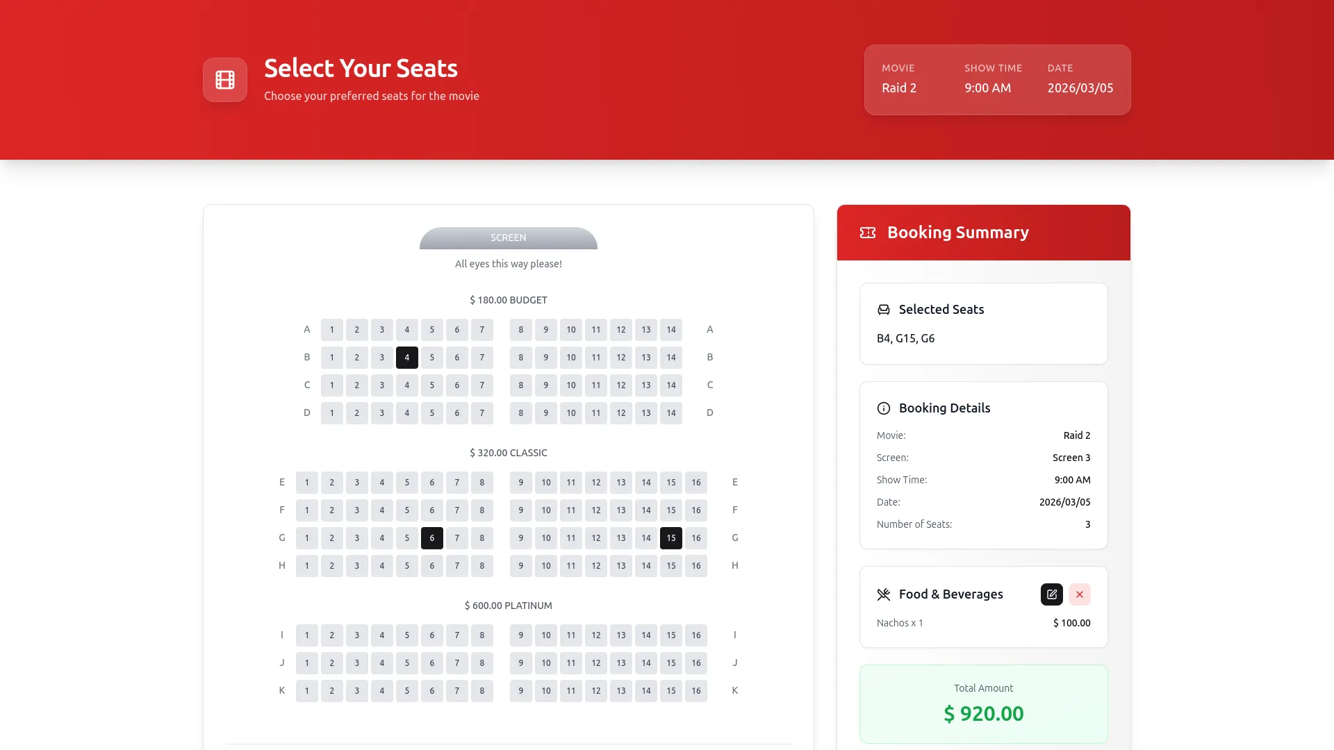 movie show booking system