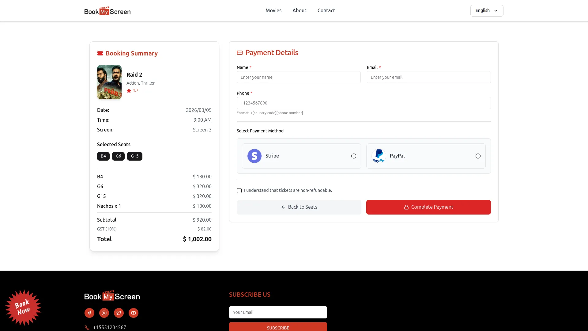 movie show booking system