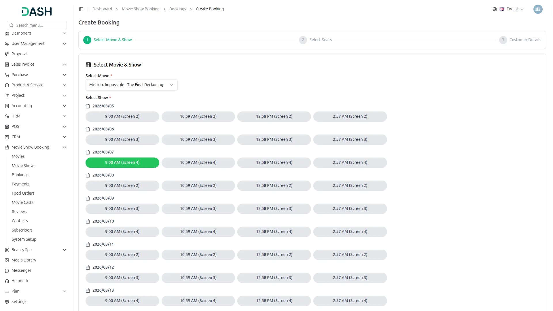 movie show booking system