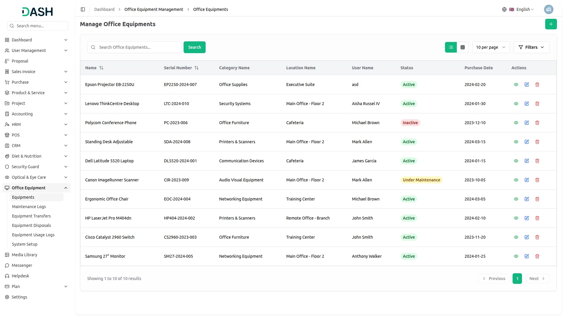 office equipment management