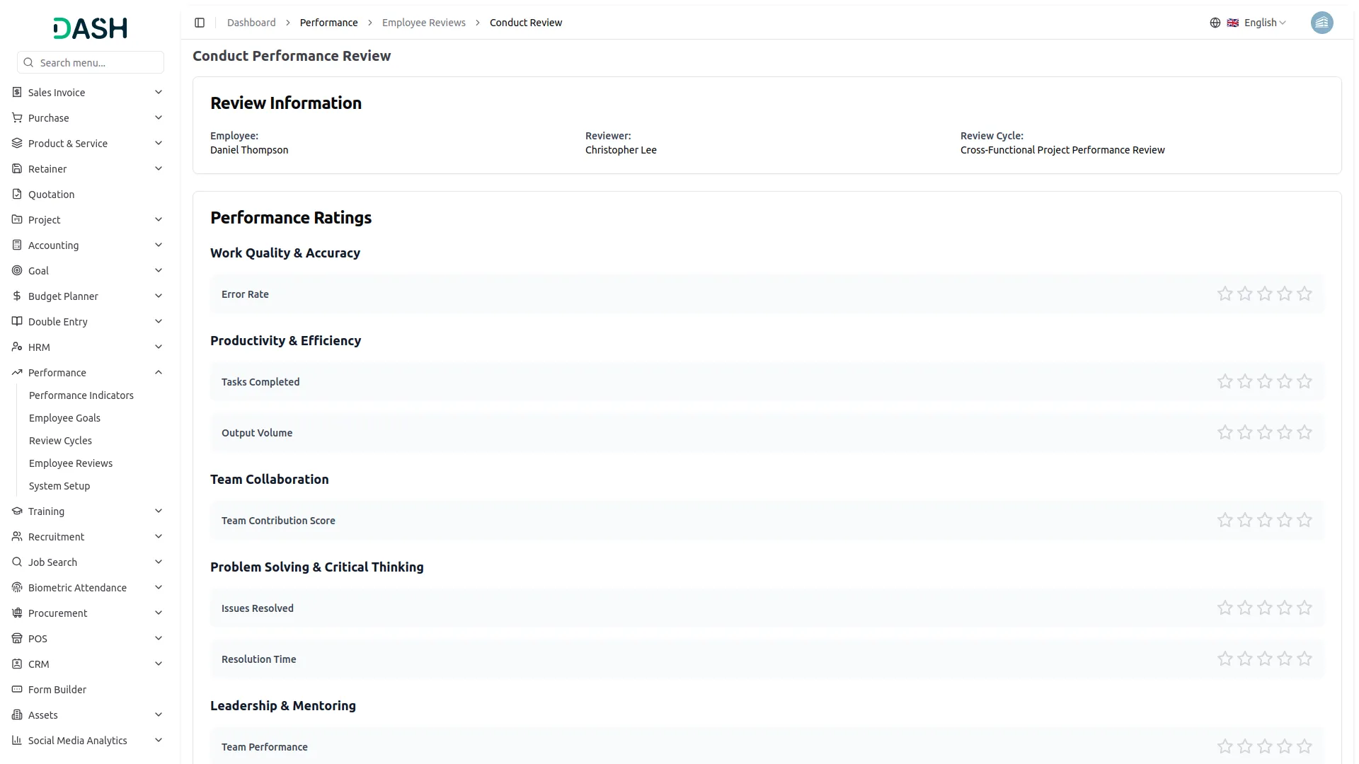 performance dash saas