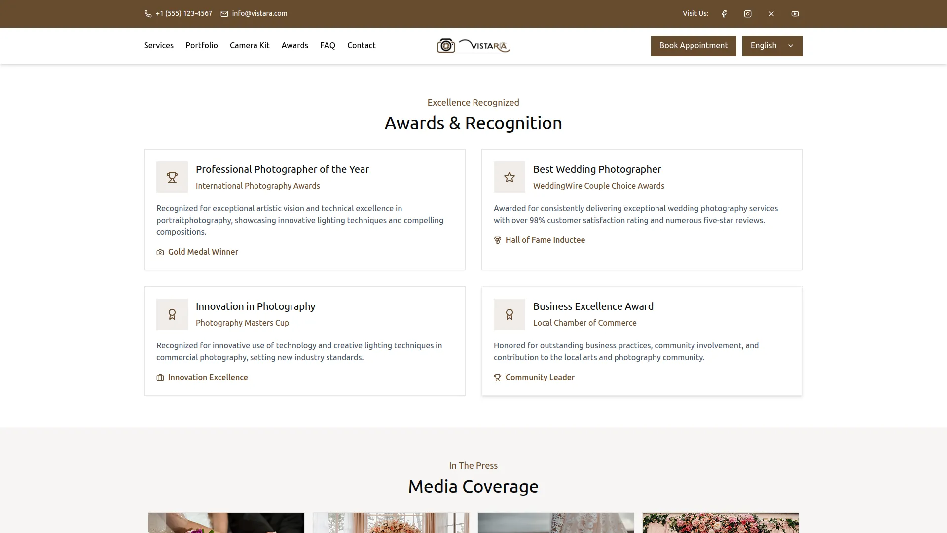 award section frontend