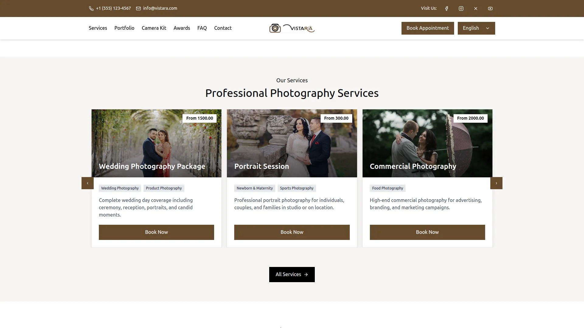 service categories frontend