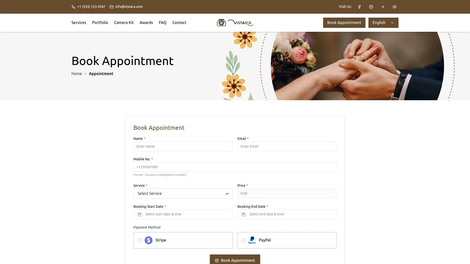 manage appointments frontend