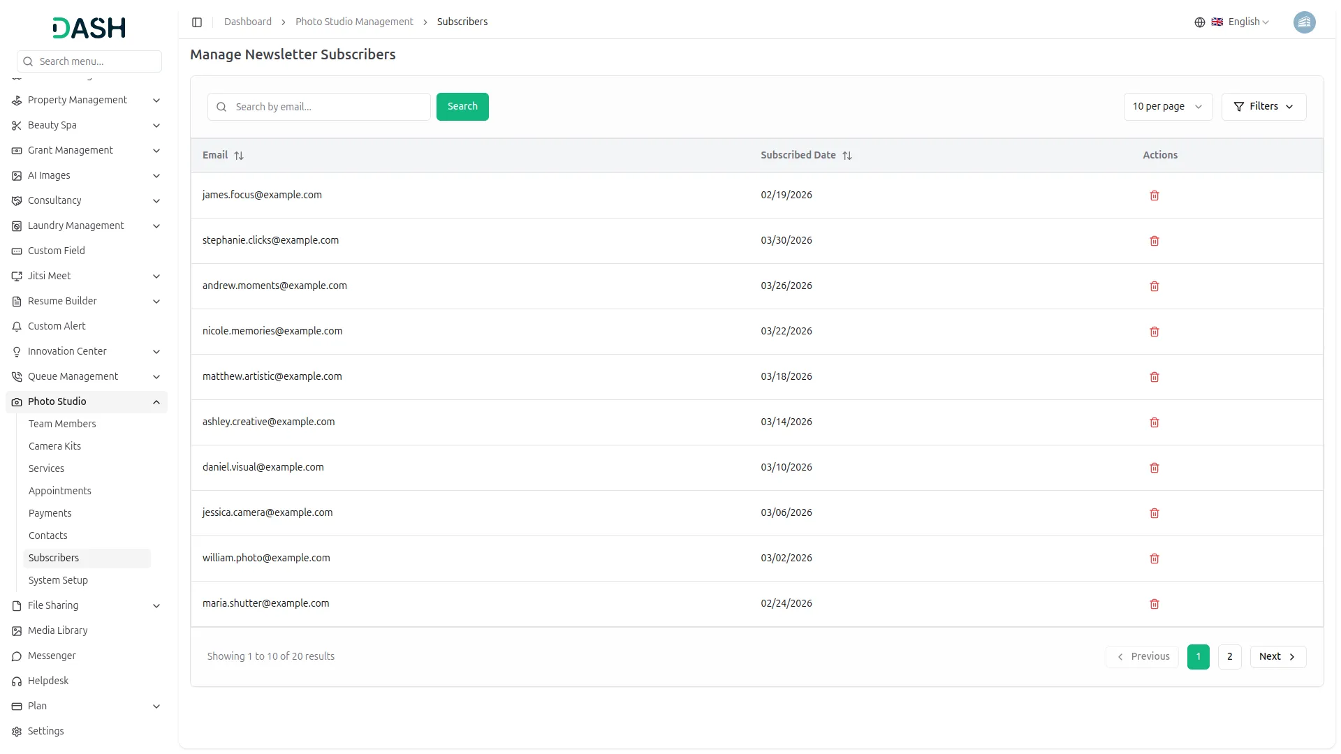 newsletter subscribers