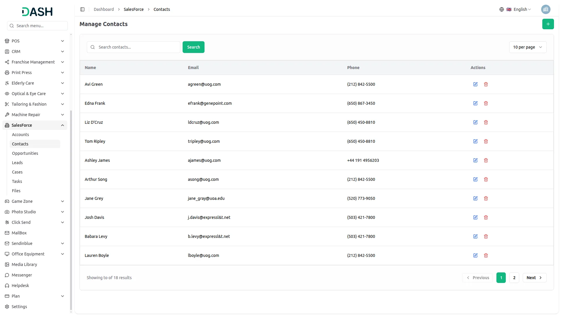 manage contacts