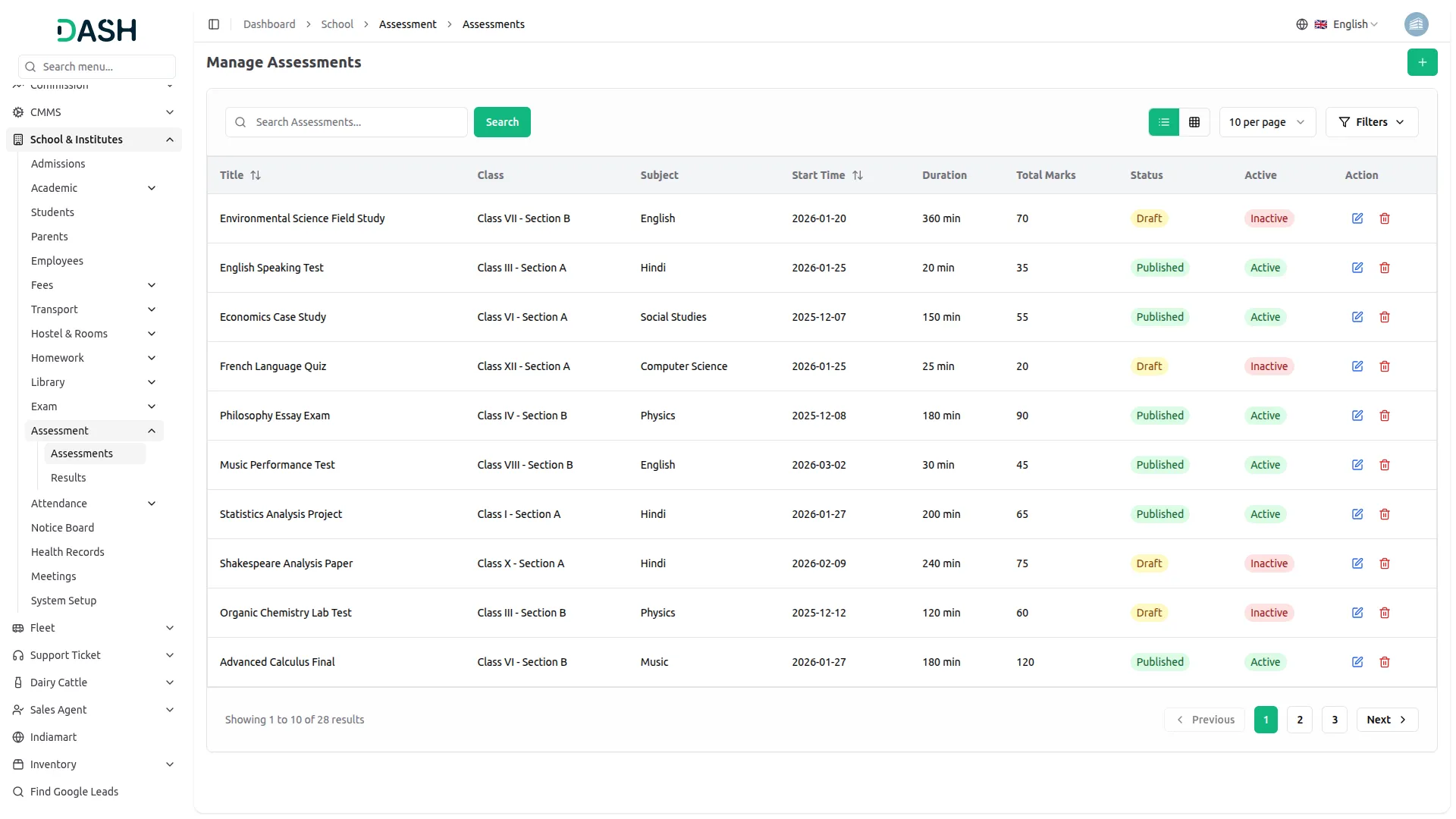 school institute management