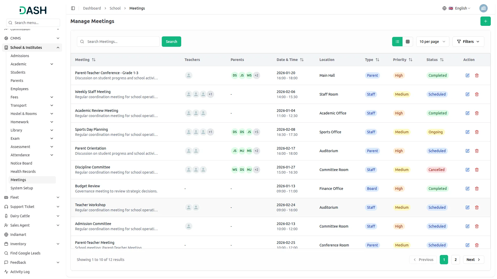 school institute management