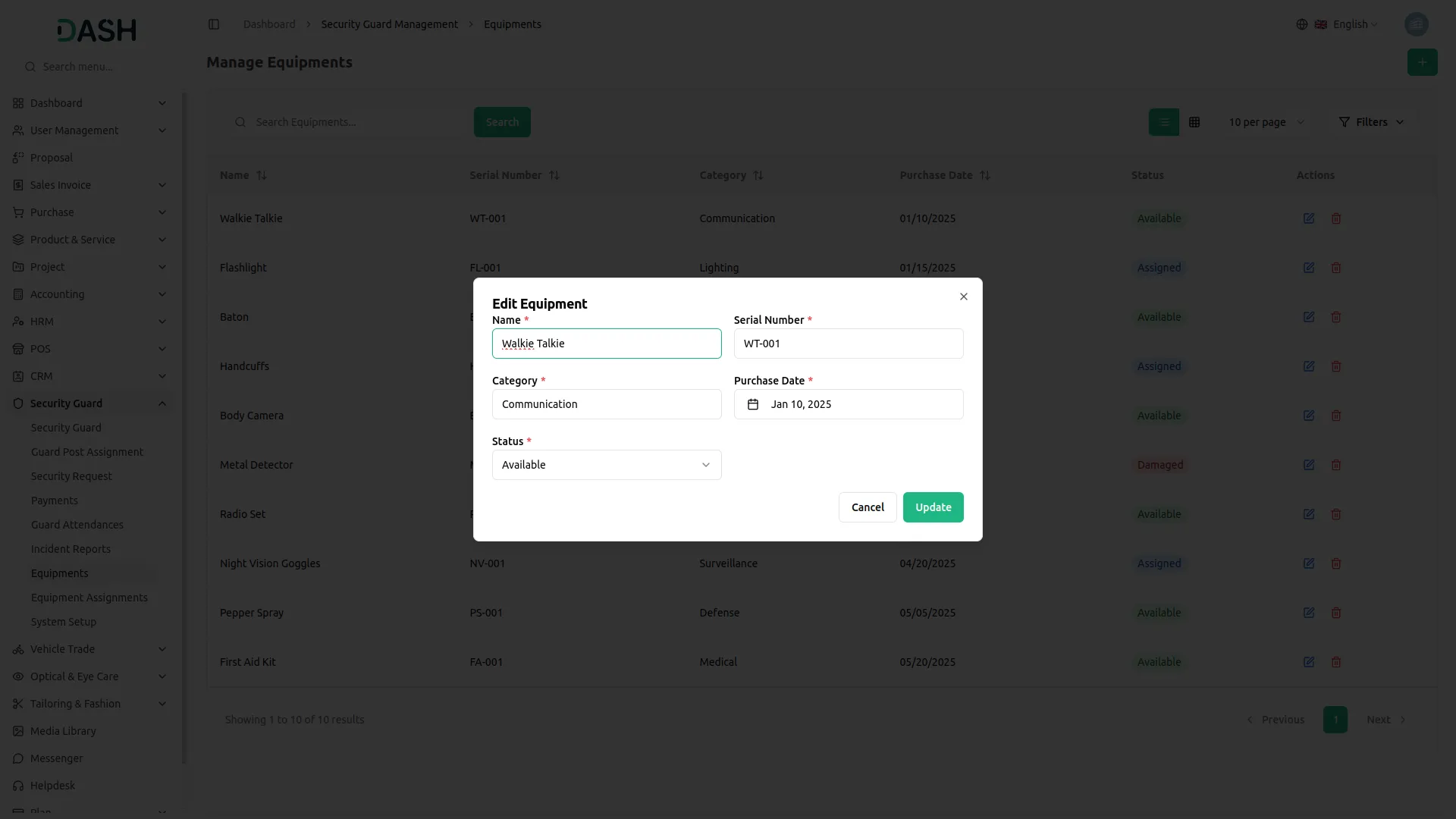 security guard management dash saas