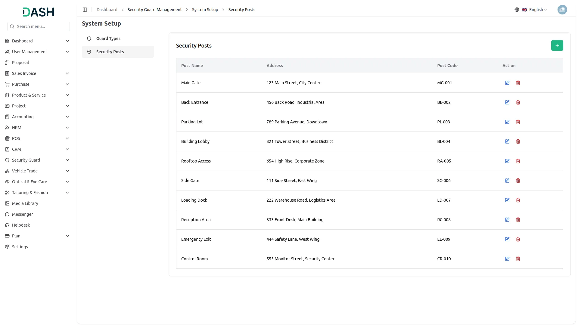 security guard management dash saas