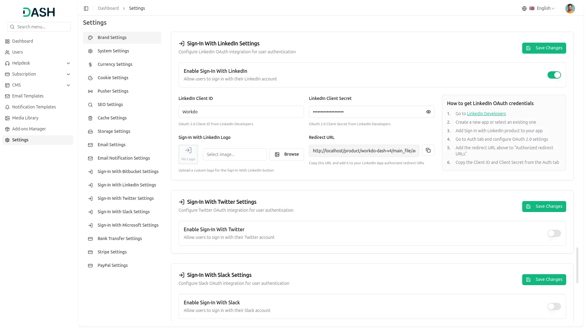 sign-in with linkedin