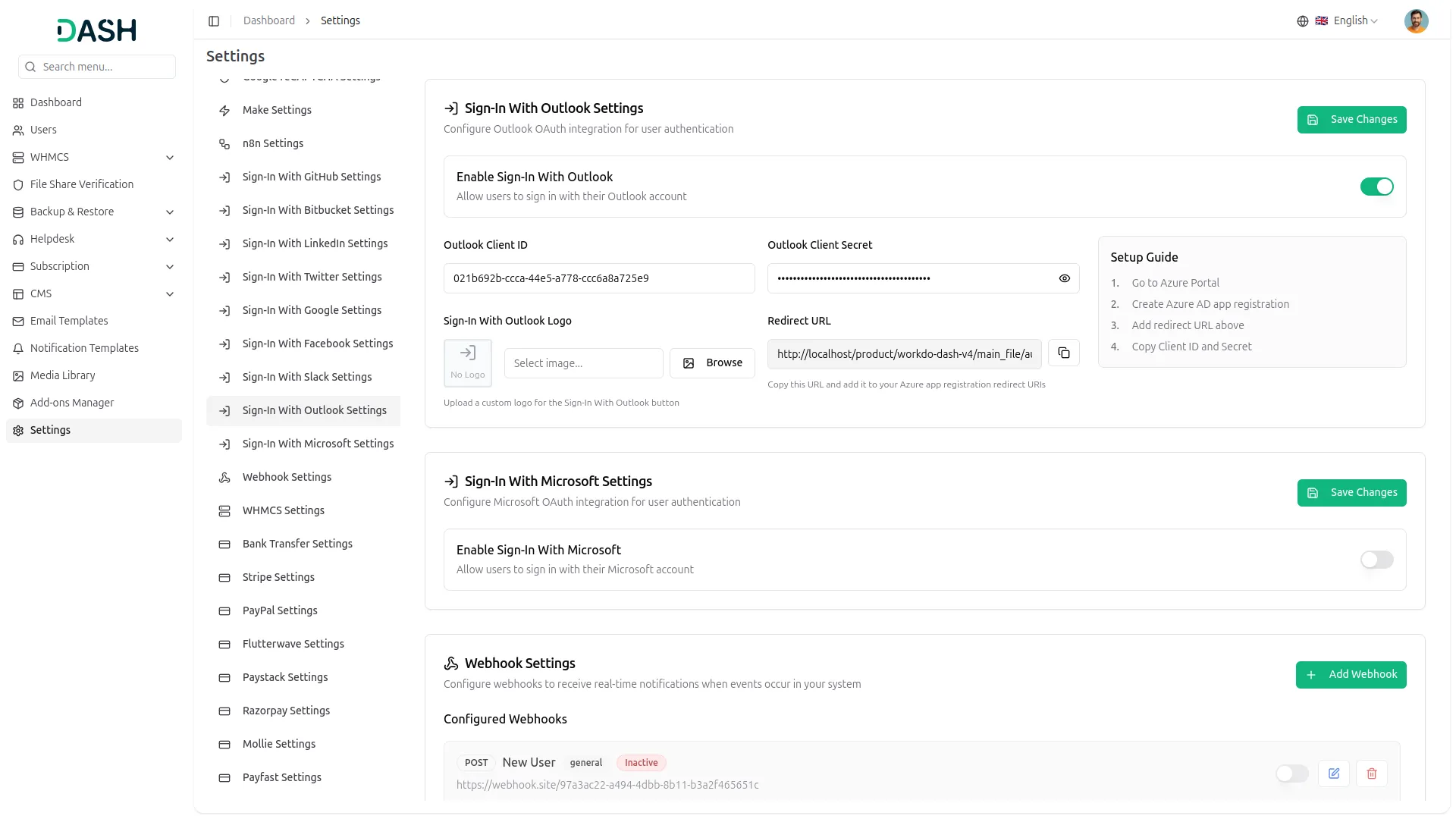 sign-in with outlook