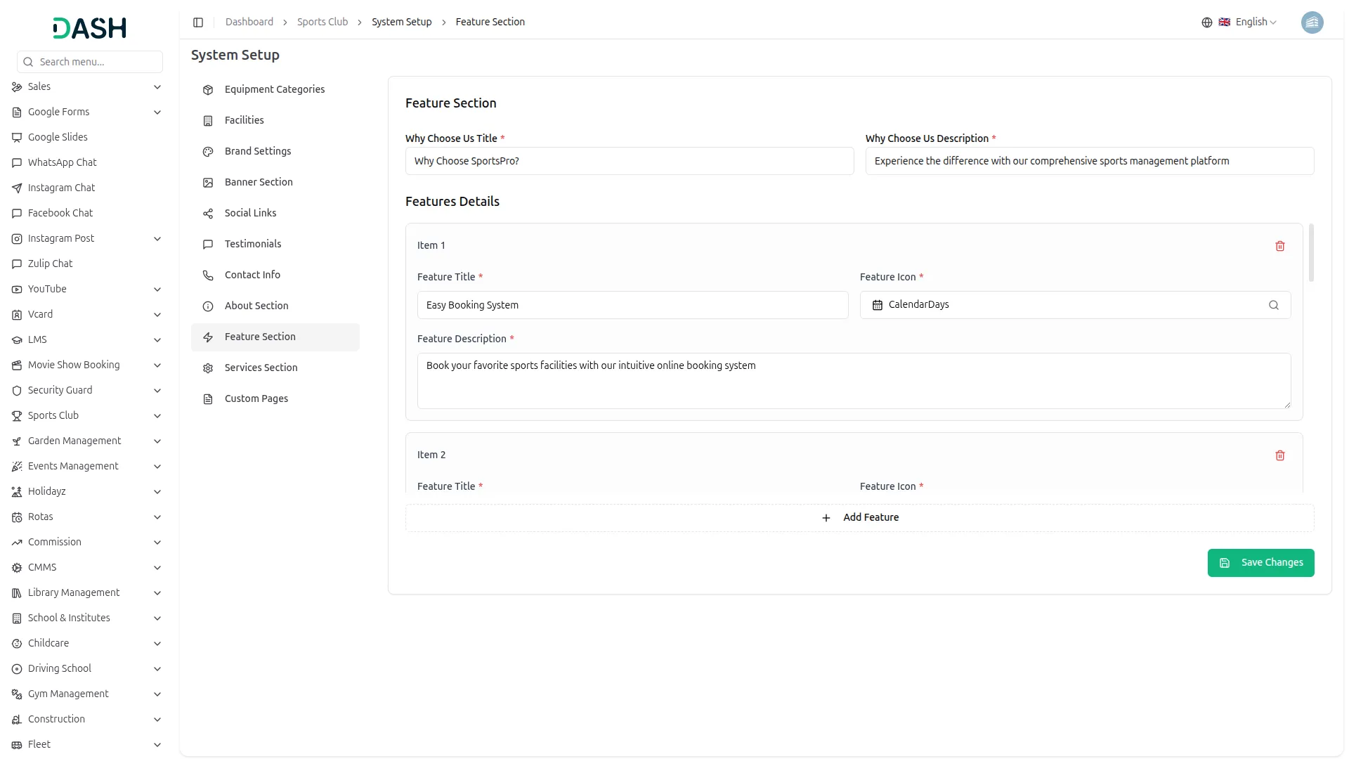 sports club management