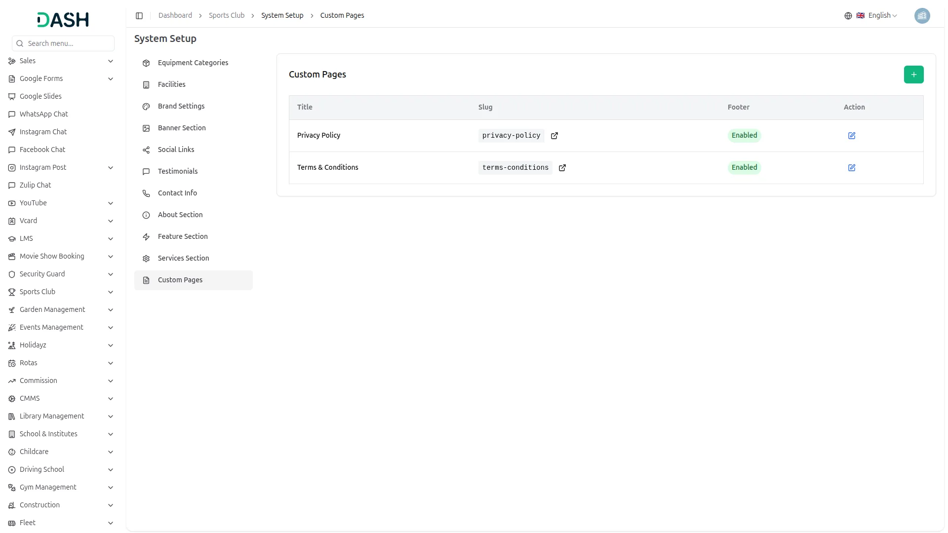 sports club management