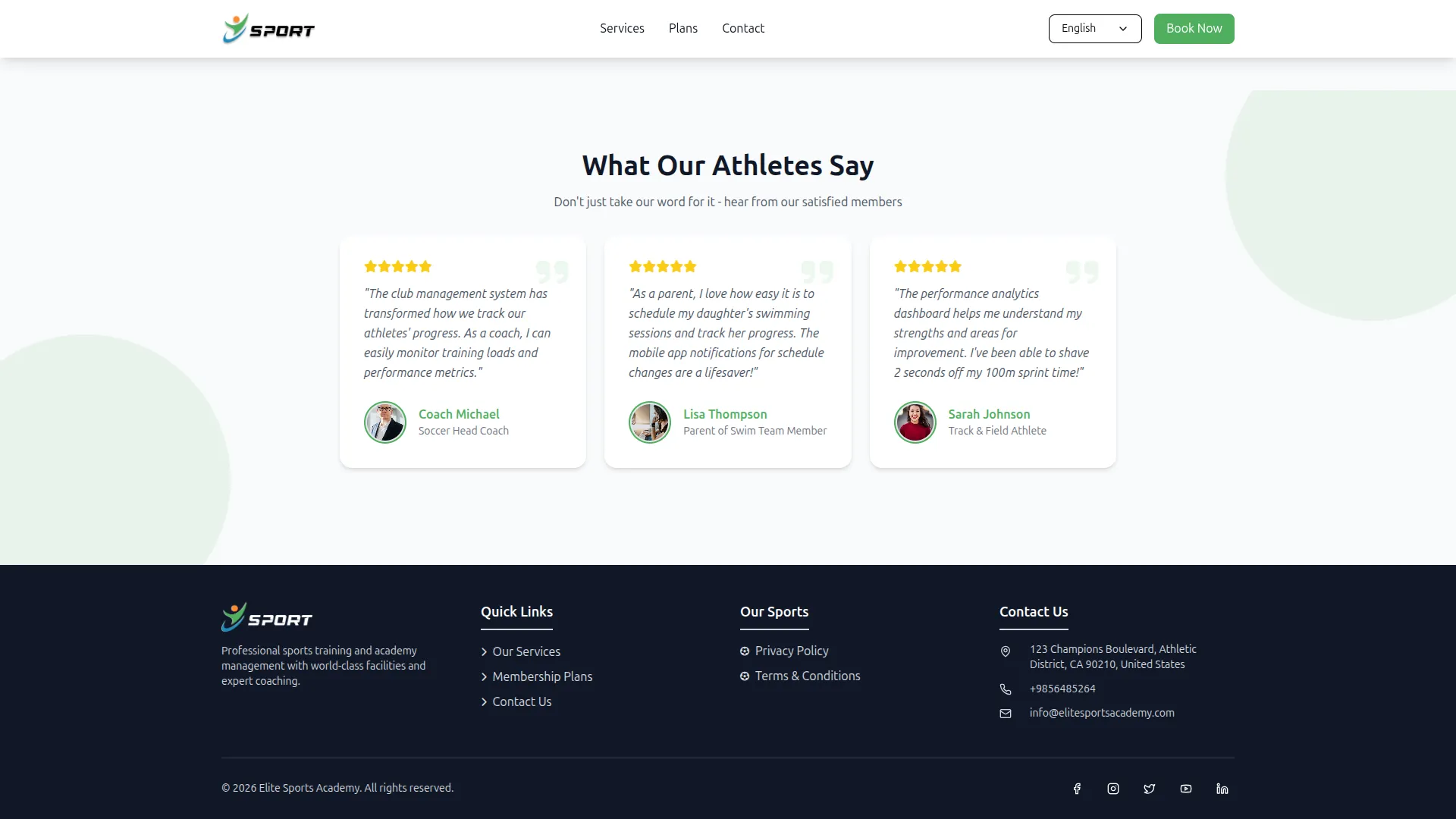 sports club management