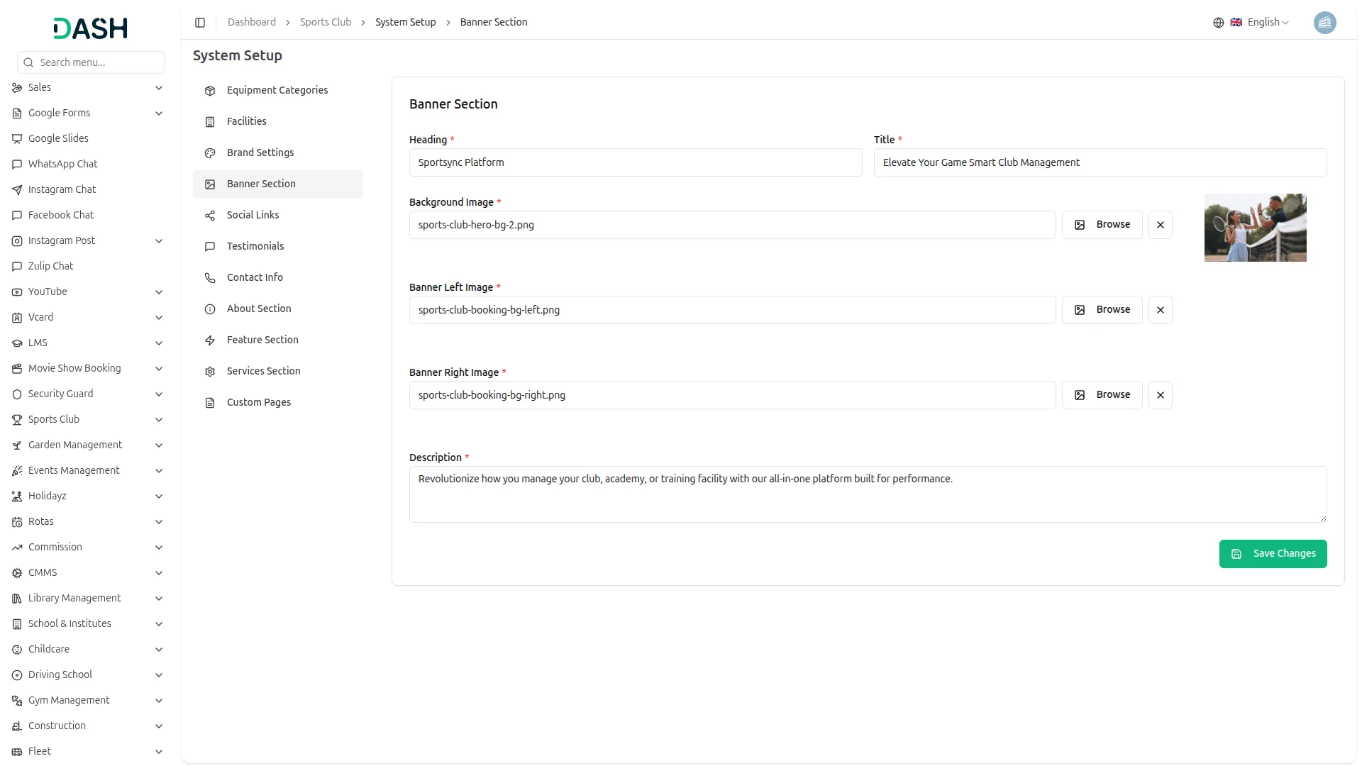 sports club management