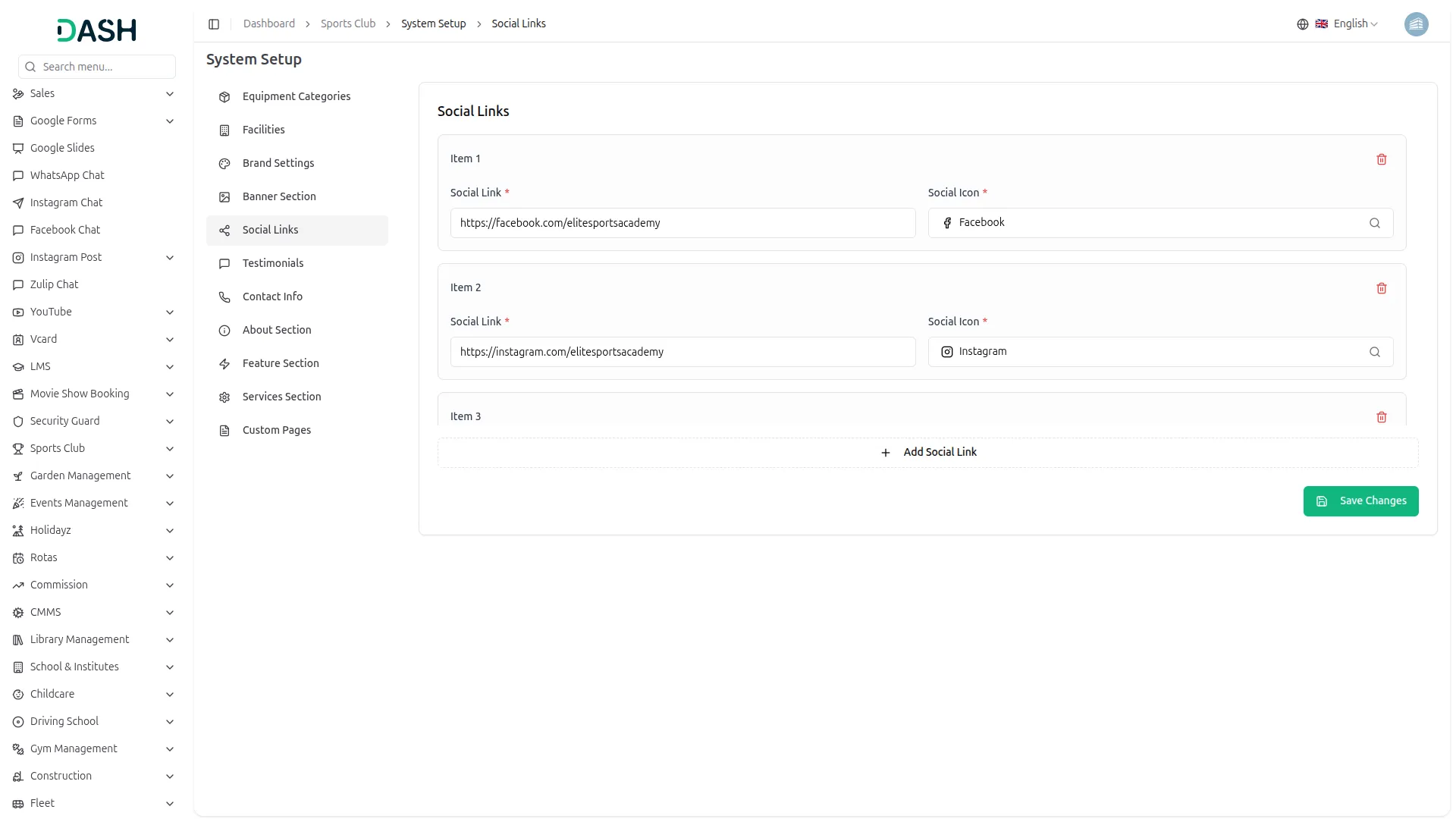 sports club management