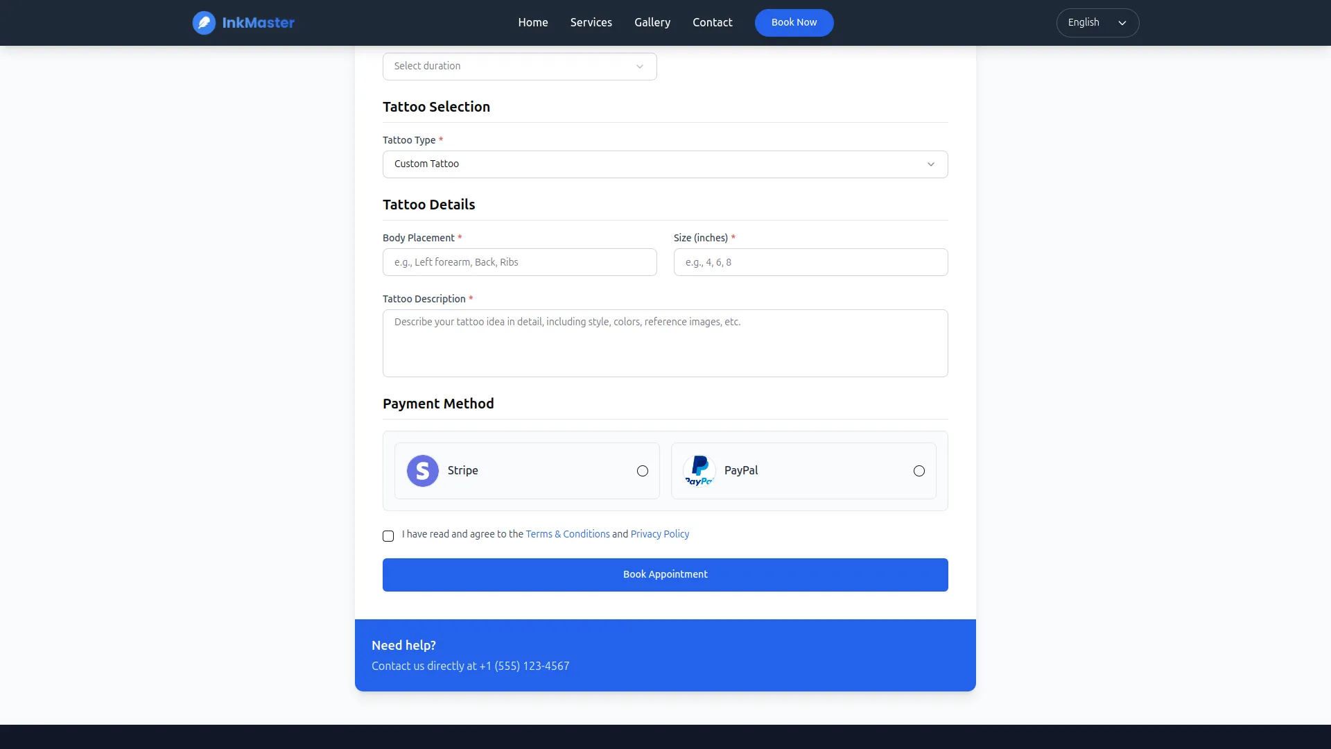 tattoo studio management dash