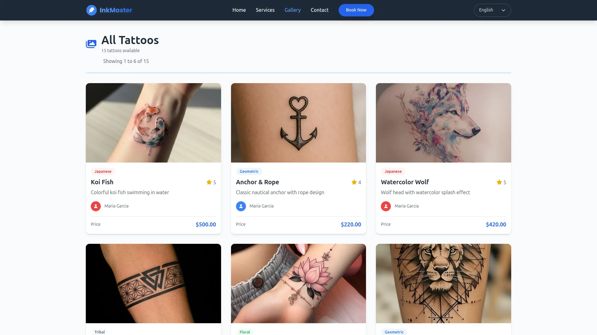 tattoo studio management dash