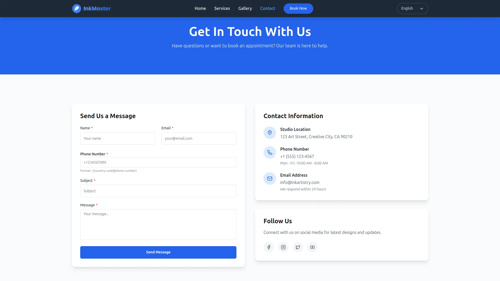 tattoo studio management dash