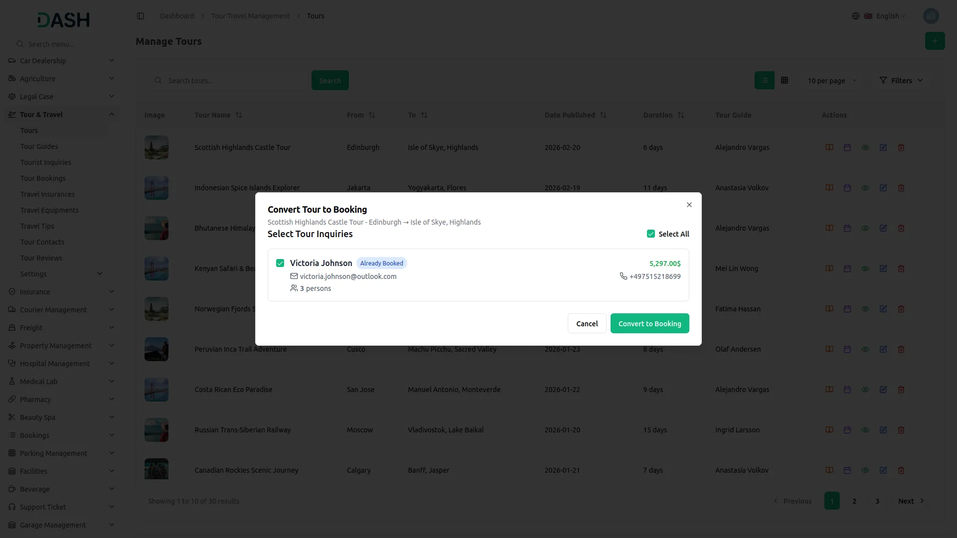 tour and travel management