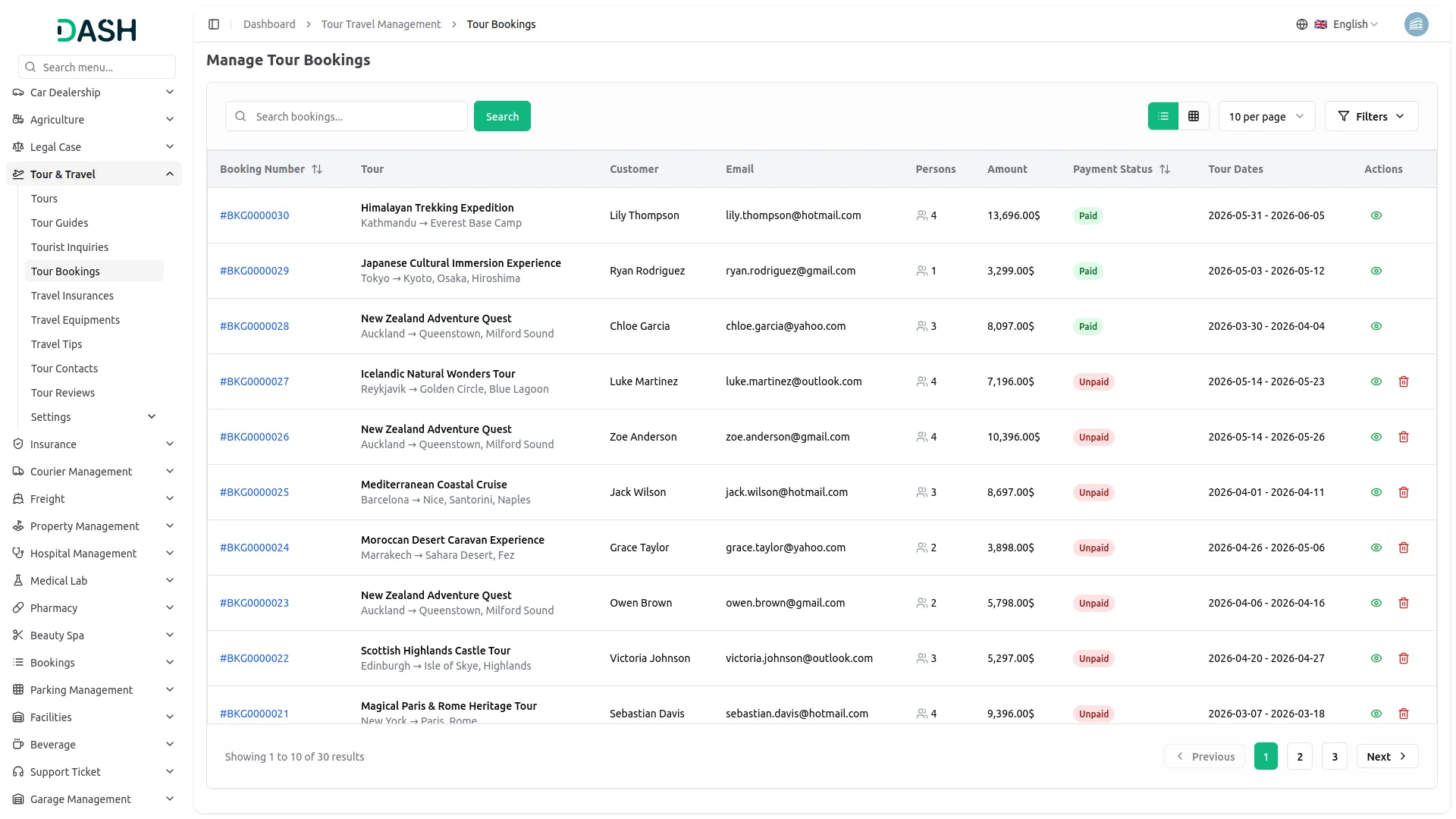tour and travel management