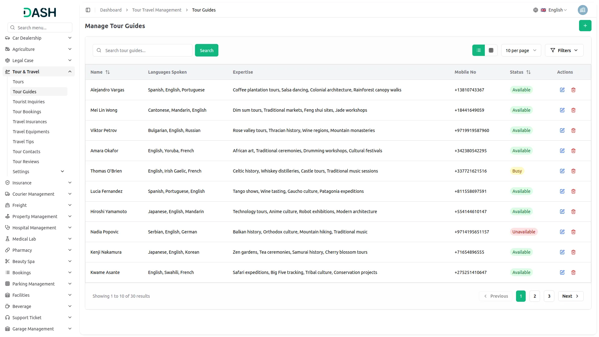 tour and travel management