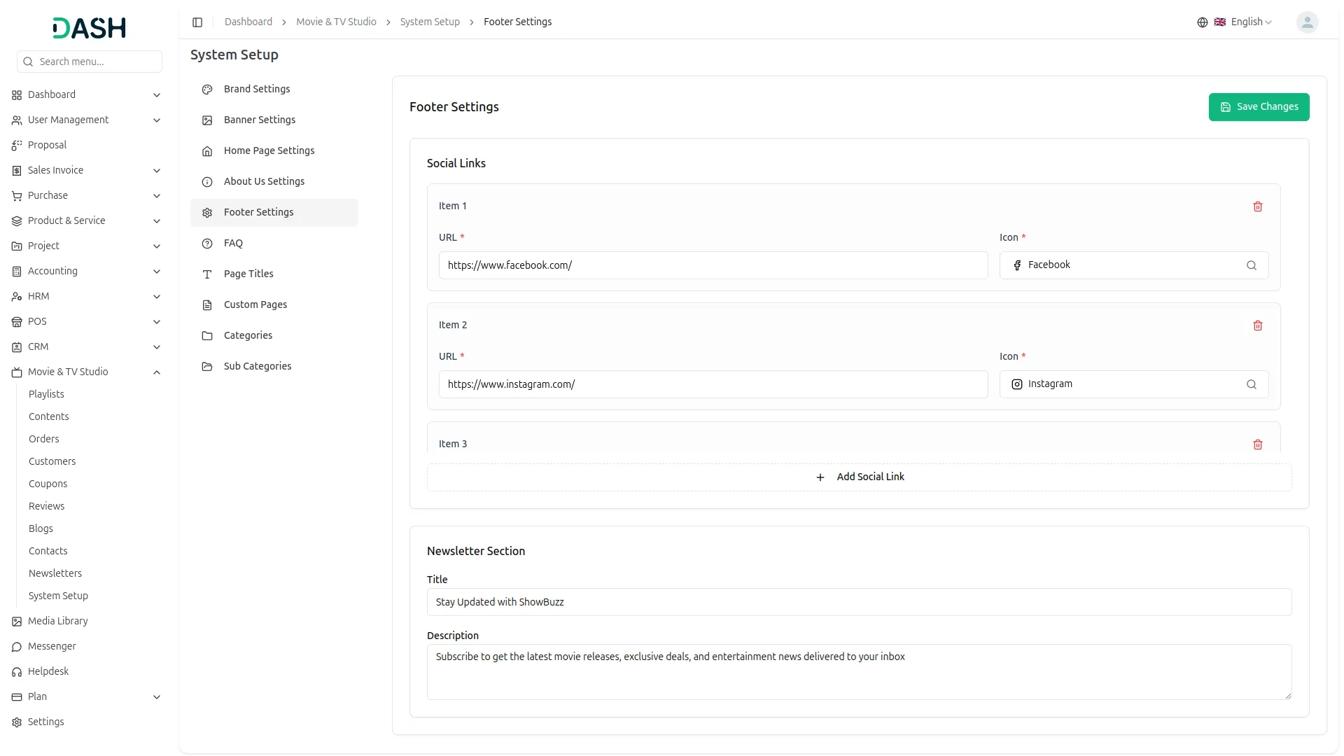 movie & tv studio management