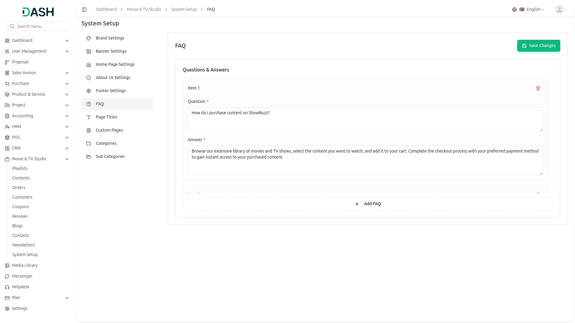 movie & tv studio management