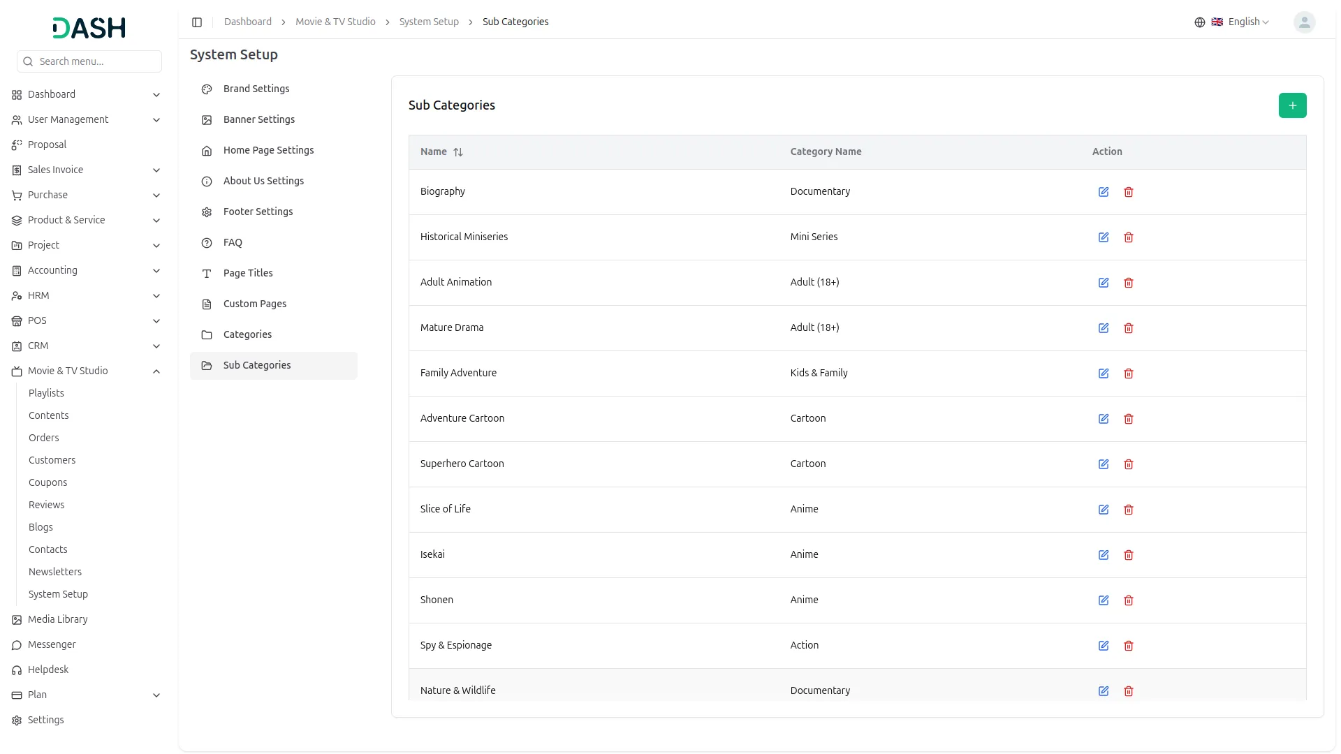 movie & tv studio management