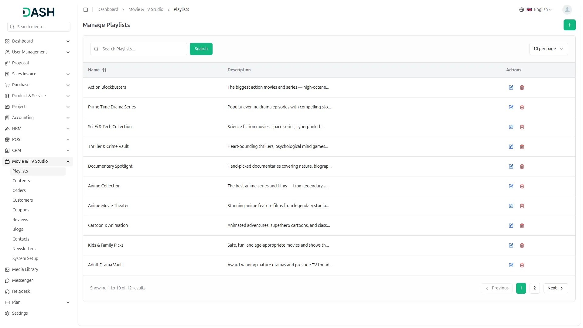 movie & tv studio management