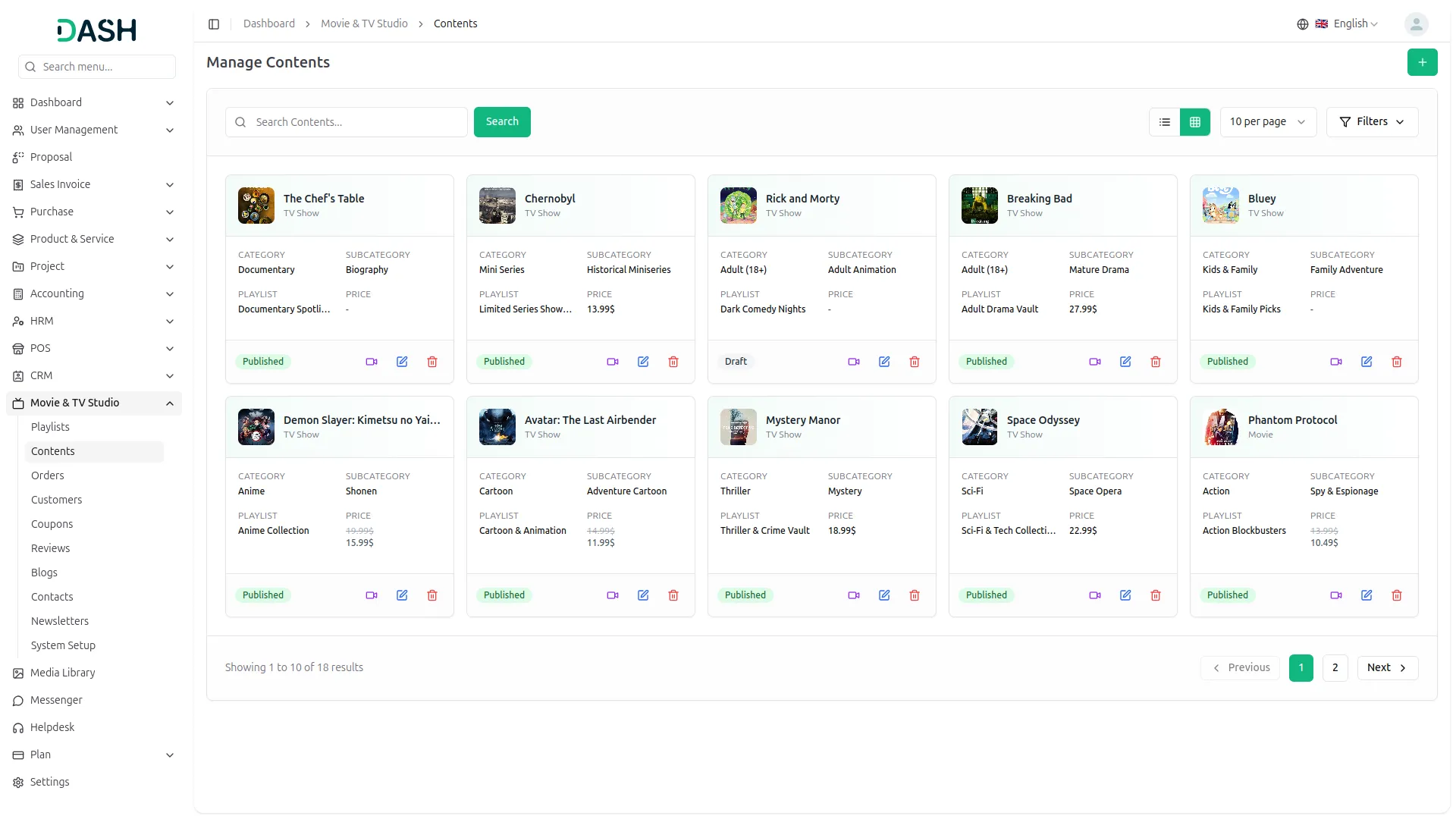 movie & tv studio management