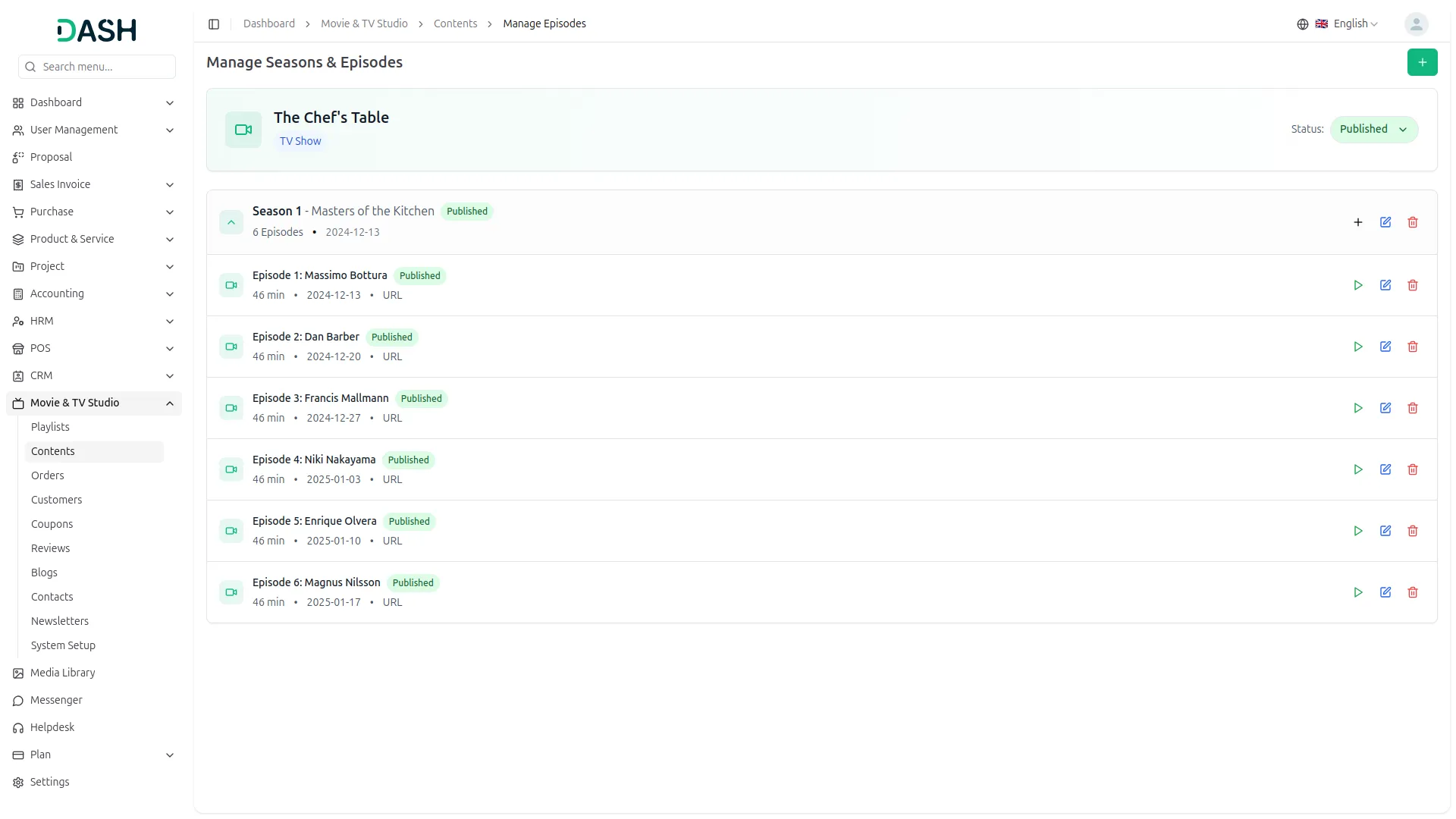 movie & tv studio management