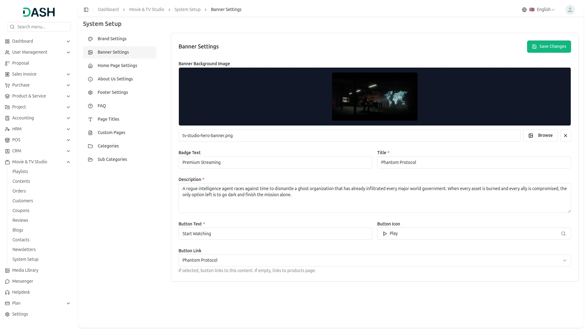 movie & tv studio management