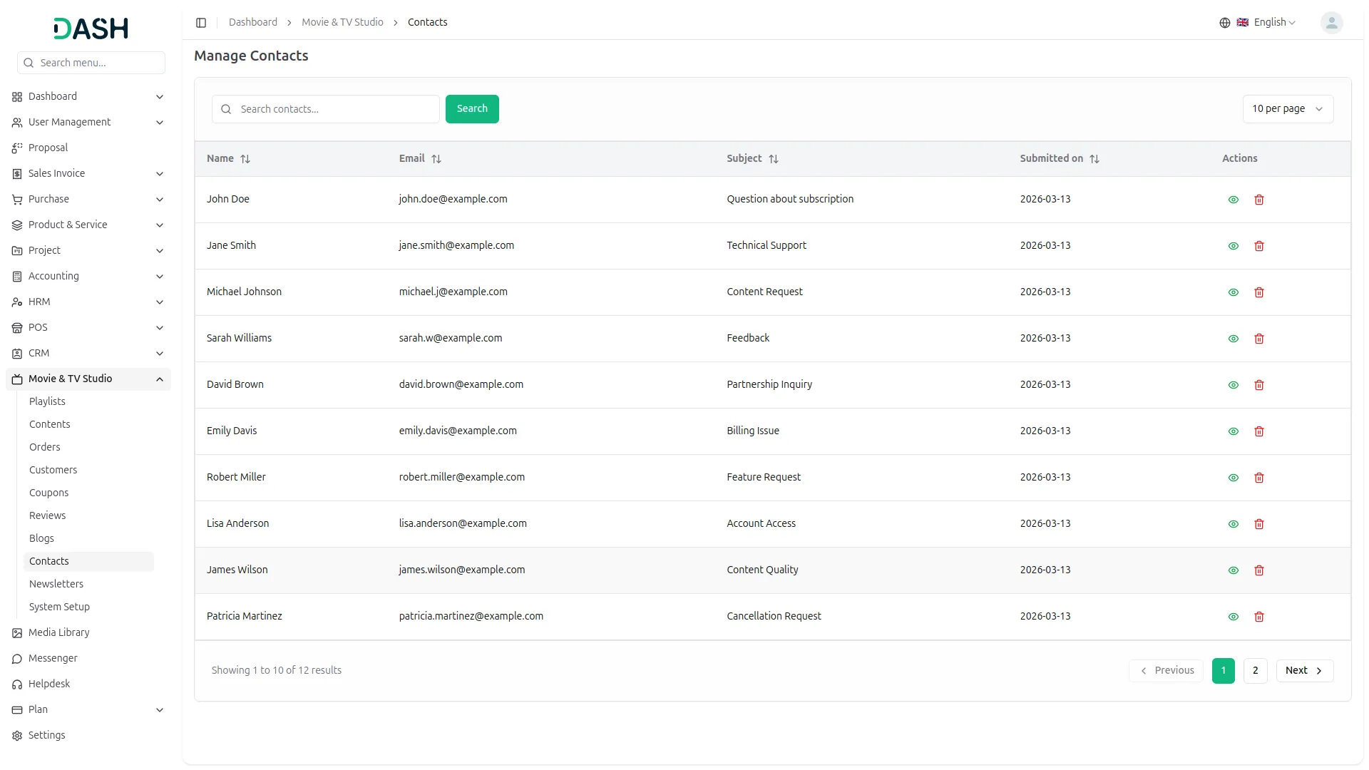 movie & tv studio management