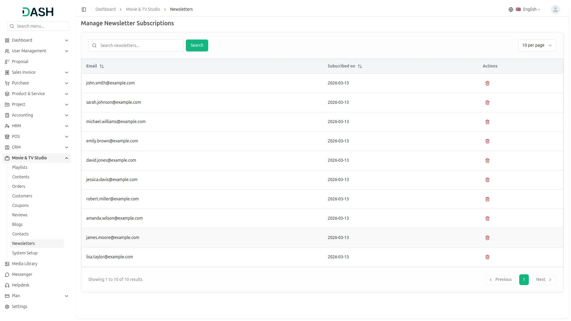 movie & tv studio management