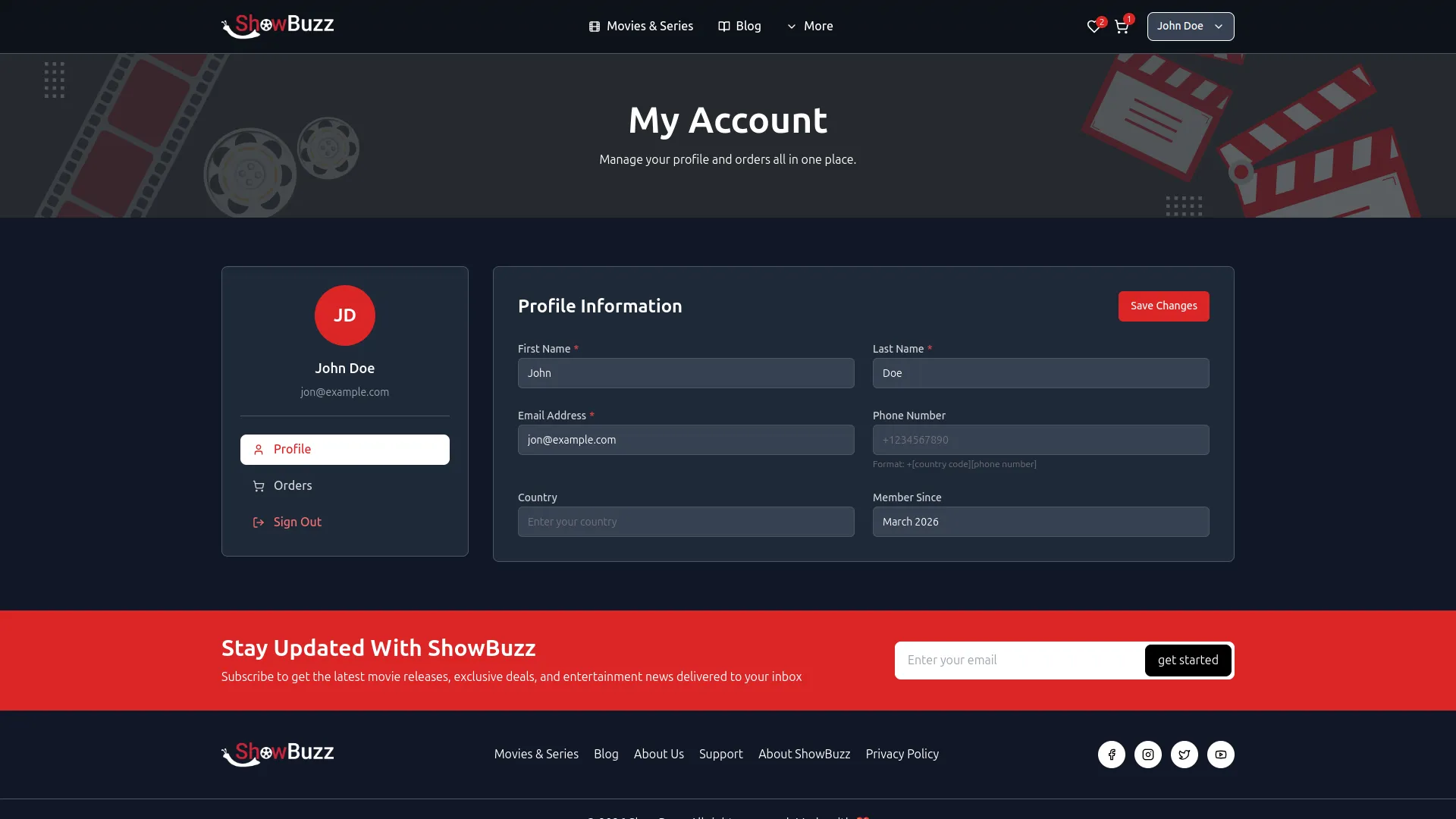 movie & tv studio management