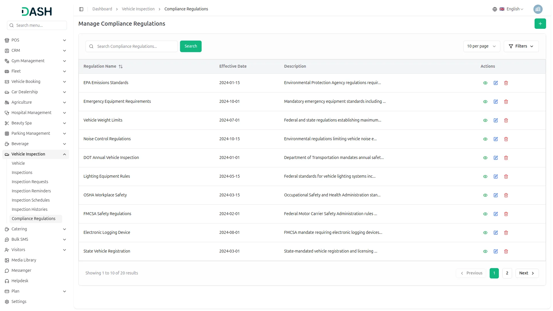 vehicle inspection management