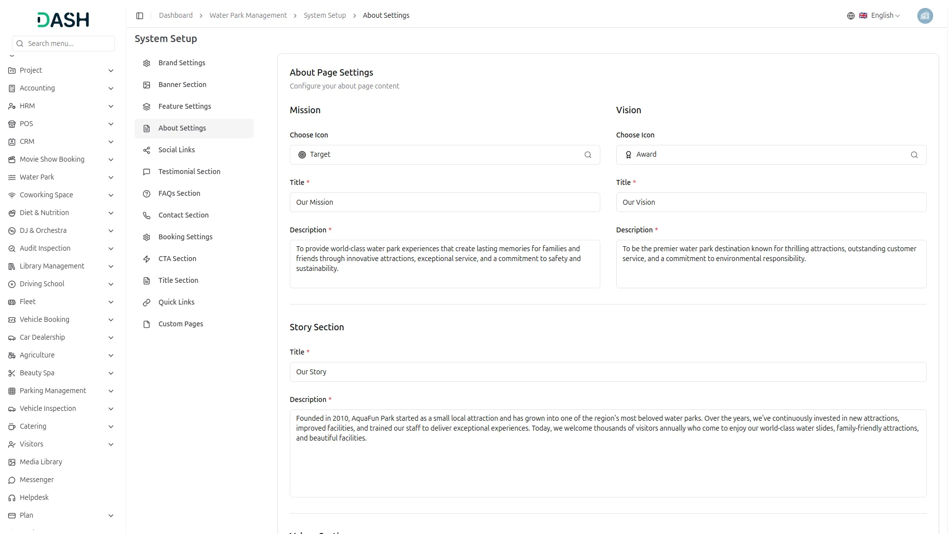 water park management