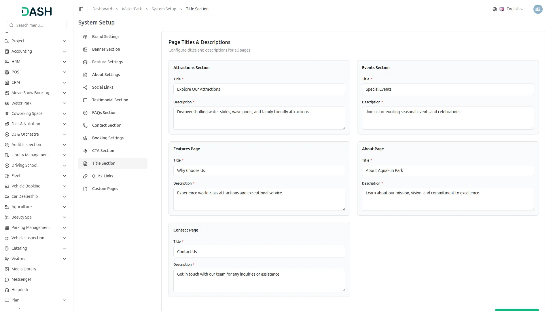 water park management