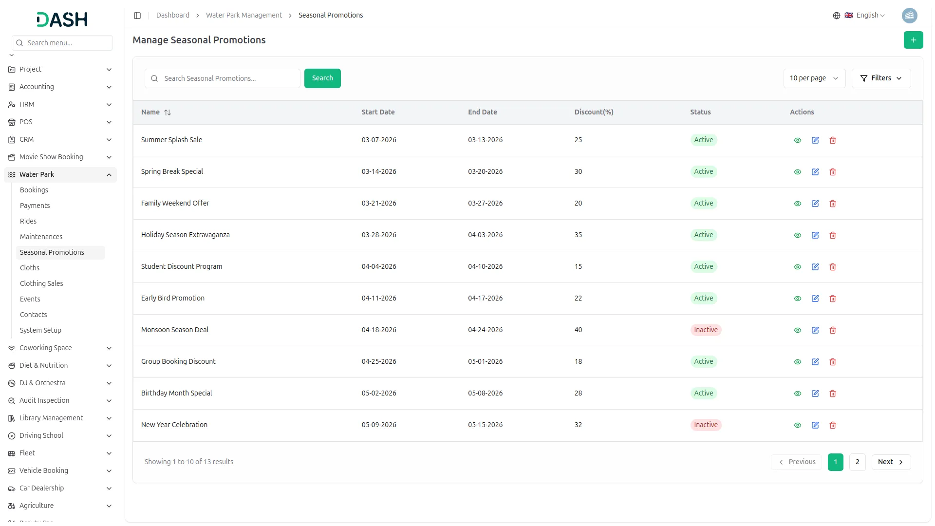 water park management