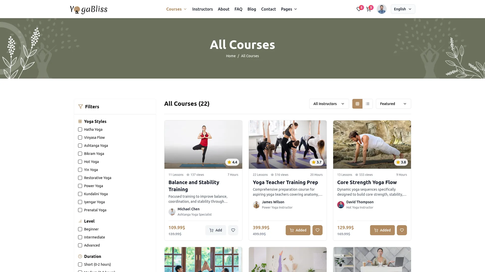 yoga classes