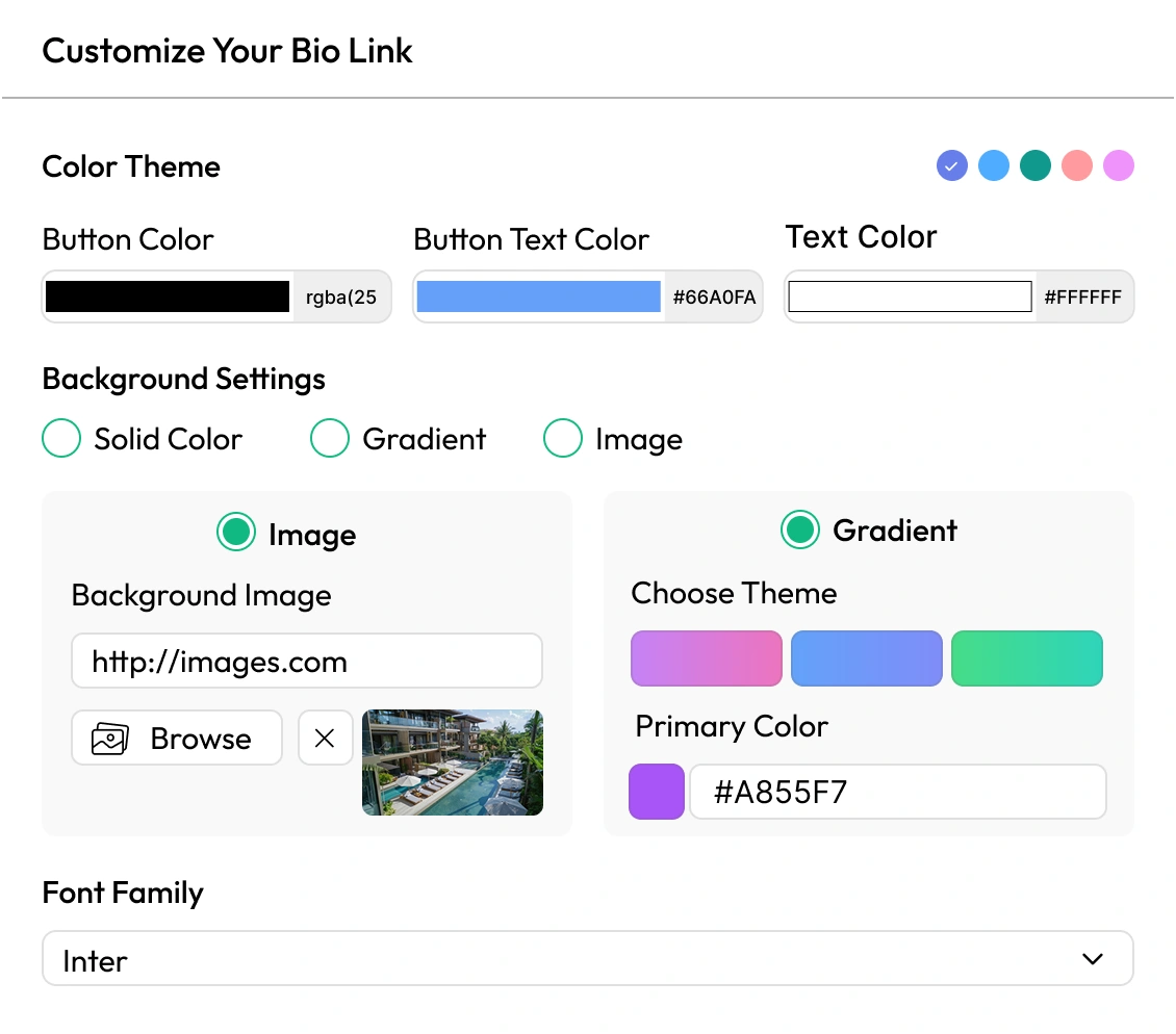 Customize Bio Link