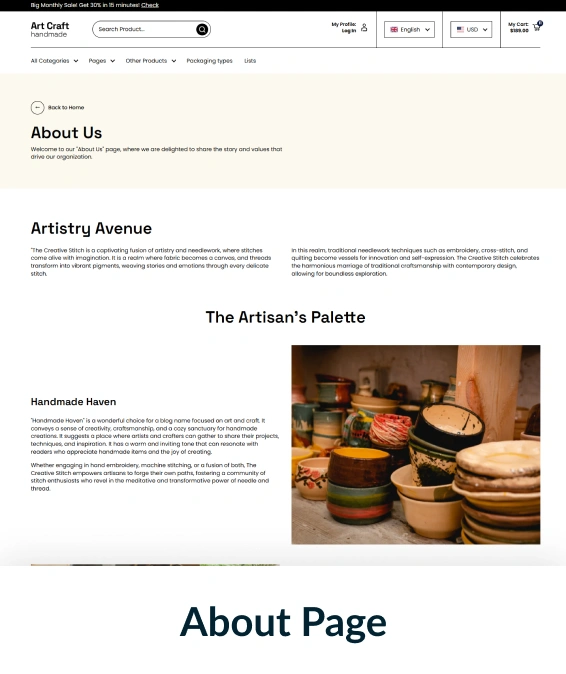 Artcraft Handmade Shopify Theme