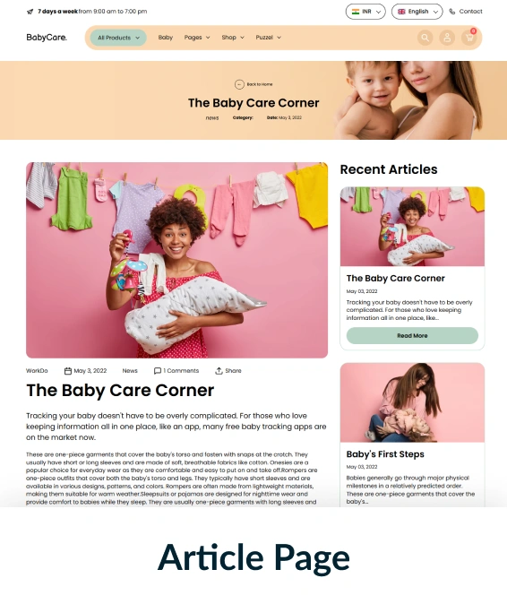 Babycare Shopify Theme
